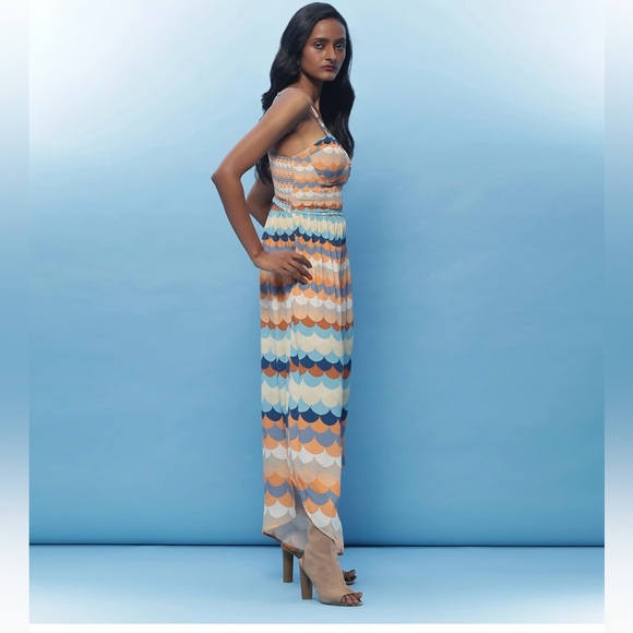 Label Ritu Kumar Orange Mariana Printed Jumpsuit - Picture 3 of 8